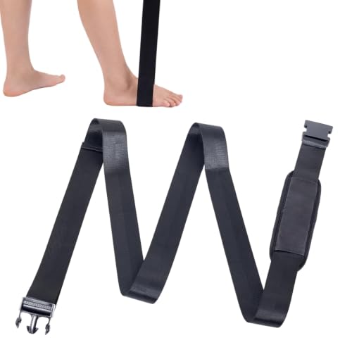 Mobilization Belt - Physical Therapy Belt Strap, Adjustable Mobilization Band Pt Strap with Thick Pad for Rehabilitation Yoga Leg Hip Exercise Seatbelts Stretching Mobility & Gym Techniques (Black) - color: Black