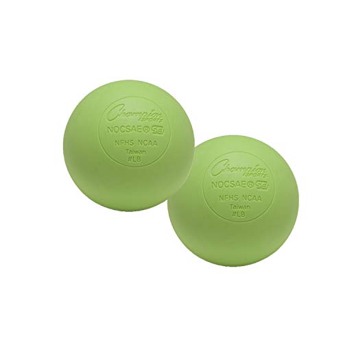 Champion Sports Lacrosse Balls & Rhino Skin® Foam Balls – Official Size Balls for Games, Practice & Training, NCAA, NFHS & SEI Certified, Multiple Colors, Packs & Styles Available - color: Green, size: 2-Pack