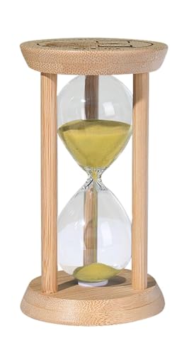 SuLiao Wooden Sand Timer 5 Minute Hourglass, Beech Gold Sand Clock, Small Watch 30 Min Timer, Reloj De Arena, Hour Glass Sandglass for Home, Office, Decorative, Game, Classroom - color: Gold, size: 5 Min