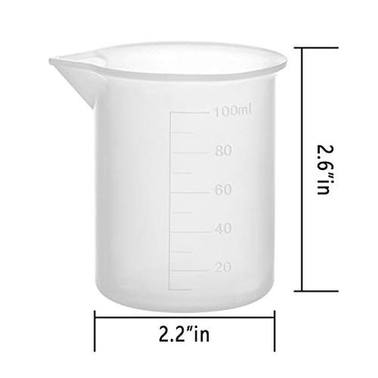 100ml Resin Measuring Cups, 9PCS 3 oz Graduated Silicone Resin Mixing Cups, Reusable Stir and Pour Tools for Epoxy Resin, Jewelry Casting Moulds, Acrylic Paint Pouring, Cup Making - size: Small-100ml*9