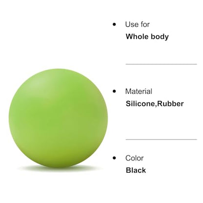 WOVTE Massage Lacrosse Ball for Sore Muscles, Shoulders, Neck, Back, Foot, Body, Deep Tissue, Trigger Point, Muscle Knots, Yoga and Myofascial Release (Green) - color: Green