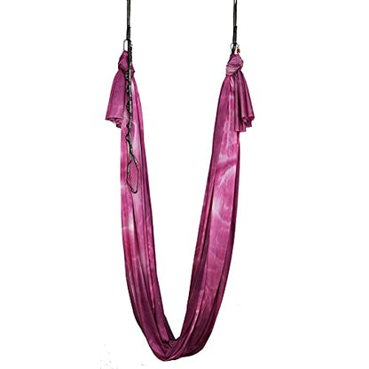 Aerial Yoga Hammock Aerial Pilates Silk Yoga Swing Set Inversion Equipment include daisy Chain, Pose Guide 5.5 yards - color: Stone flower