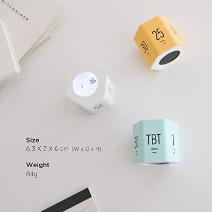 mooas Multi-Hexagon Clock Timer, Cube, Backlight, Countup/Down (Mint) | 6 Preset Times, Productivity Timer, 12/24H Clock, Battery Operated, Sound/Mute, Easy to Use, Exercise, Study, Cooking, Work - color: Mint