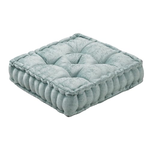 Intelligent Design Floor Pillow, Large Cushion for Meditation, 20x20 Aqua - color: Square Aqua, size: 20"W x 20"L x 5"H