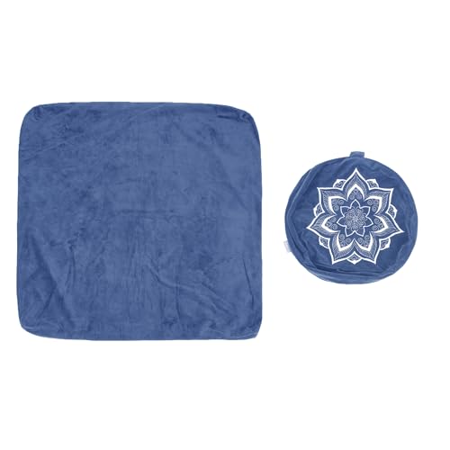 Meditation Zafu Cushion Set,Removable Machine-Washable Luxury Velvet Cover (Blue（Only Cover）) - color: Blue（only Cover）