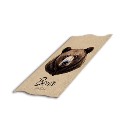 Cute Furry Brown Bear Beach Towel Wildlife Fluffy Head Face Beast Grizzly Face Towels Suit Travel Sports Pool Swimming Bath Camping Spa Gym Yoga,15x30 Inch - color: Cute Furry Brown Bear