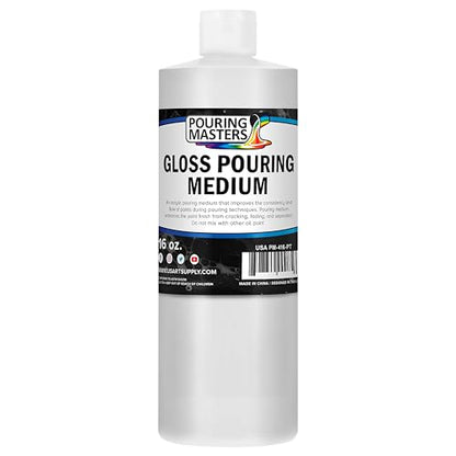 U.S. Art Supply Professional Gloss Pouring Medium 16oz (Pint) - Improves Paint Flow & Cell Effects Creator, Viscosity Adjuster for Art Acrylic Painting - size: 16 Fl Oz (Pack of 1)