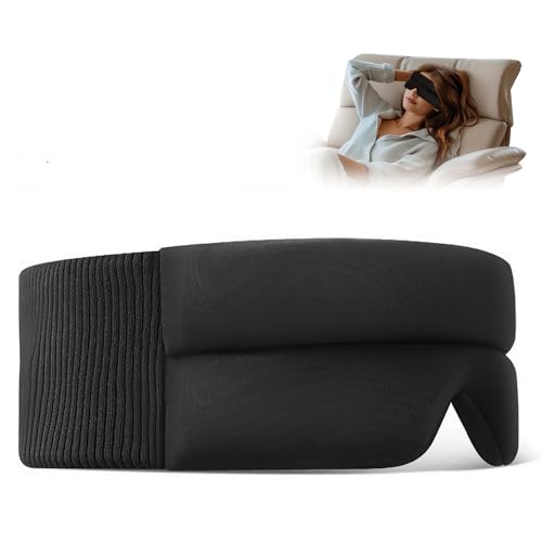 Sleep Mask, Light Blocking Design Night Blindfold for Sleeping, Memory Foam Eye Cups for Women and Men, Sleep Eye Mask for Side Sleeper, Blindfold for Travel, Nap, Yoga, Black - color: Black