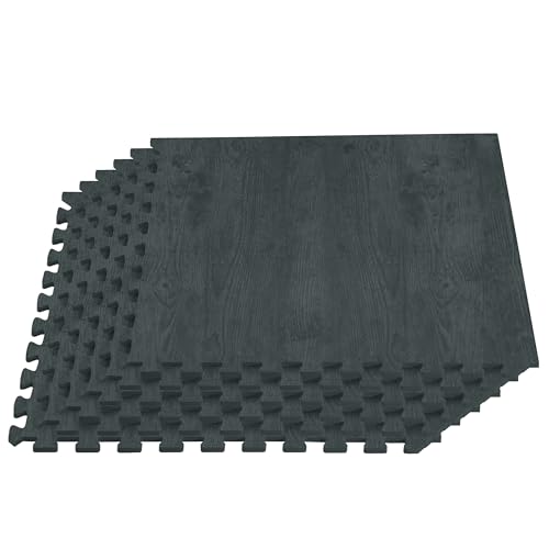 Forest Floor Farmhouse 3/8 Inch Thick Printed Foam Tiles, Premium Wood Grain Interlocking Foam Floor Mats, Anti-Fatigue Flooring – Stylish Flooring Solution - color: Countryside Flagstone, style: 48 Square Feet (12 Tiles)
