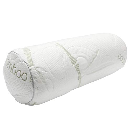 Kingnex Bolster Roll Pillow for Sleeping on Back or Side Under Knee to Relief Lower Back Pain Between Legs for Side Sleepers Cylinder Pillow with Removable Cover 20x8 | Under Knee to Relief Lower Back Pain or Between Legs for Side Sleepers, Bamboo Viscose