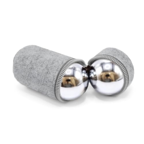 Baoding Balls with Chime 1.5 Inch - Stainless Steel Steel Meditation Balls for Mindful Practice, Hand Massage Balls， Stress Relief Tool for Daily Relaxation(with Bell Sound) (Light Grey, 1.5 Inch) - size: 1.5 Inch (with bell sound)