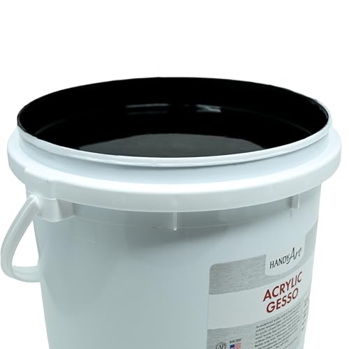 Handy Art Acrylic Gesso, Gallon, Black, Primer for Canvas, Wood, & Artist Painting Surfaces, Enhances Acrylic Paint Adhesion, Low Viscosity, Thick Coverage, Certified Safe & AP Non-Toxic, Made in USA - color: Black Gesso, size: 128 Fl Oz (Pack of 1)