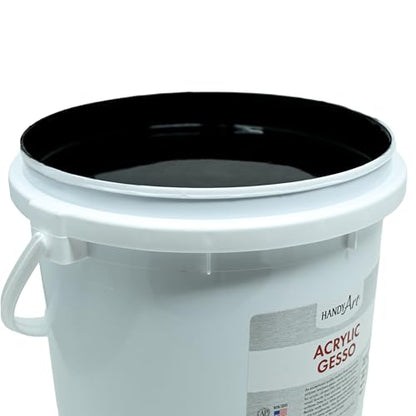 Handy Art Acrylic Gesso, Gallon, Black, Primer for Canvas, Wood, & Artist Painting Surfaces, Enhances Acrylic Paint Adhesion, Low Viscosity, Thick Coverage, Certified Safe & AP Non-Toxic, Made in USA - color: Black Gesso, size: 128 Fl Oz (Pack of 1)