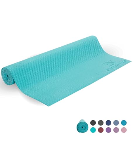 Everyday Yoga Deluxe Mat, Spacious 72"x24" Non-Slip, 3-5mm Extra Thick - color: Aqua, size: 3mm Thick