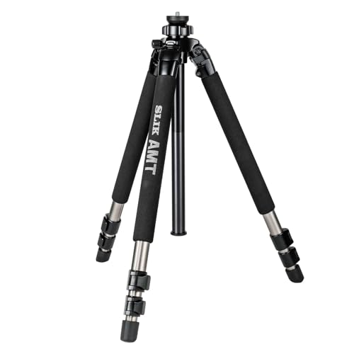 SLIK PRO 700 DX Silver Tripod Legs 71" Tall (615-317) - Heavy Duty AMT Alloy Legs Support up to 44lbs of Heavy telephoto Lenses, Spotting scopes, and Professional Filmmaking Cameras - color: Titanium