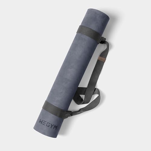WeGym Yoga Mat, 4 mm Cushioned Non-Slip for Yoga, Pilates and Home Workouts - color: SU_Slate, style: Suede