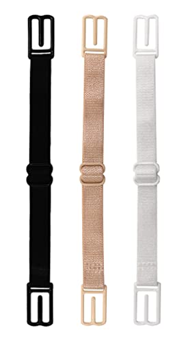Women's Bra Strap Clips Holder Non-slip Adjustable Elastic - color: Beige, White, Black