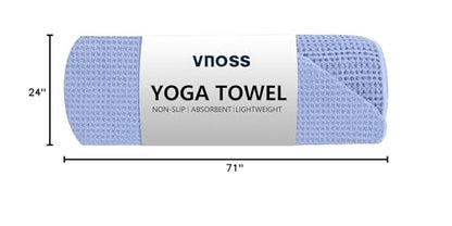 Hot Yoga Towel - Microfiber Non Slip Yoga Mat Towel with Grip Dot Sweat Absorbent Towel for Hot Yoga, Pilates and Fitness 72" x 24", Blue - color: Blue