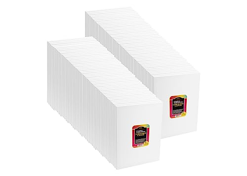 Stretched Canvas Packs - Multipack Low Cost Stretched Canvas for Artists, Painting, Professionals, & More! - [50 Pack - 4x6] - size: 4x6" - 50 Pack