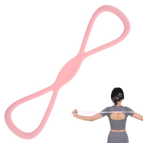 Arm Resistance Bands 8 Shaped Resistance Bands with Handles for Shoulder Back Arm Workout for Yoga Fitness Equipment - color: Pink
