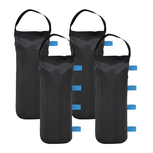 145 LBS Canopy Weights Sand Bags, 4-Pack Sand Bags for Weight Outdoor Advertising Tent Sunshade Fixed Windproof Pop up Canopy Tent Weights(Black-Blue Straps) - color: Black-blue straps