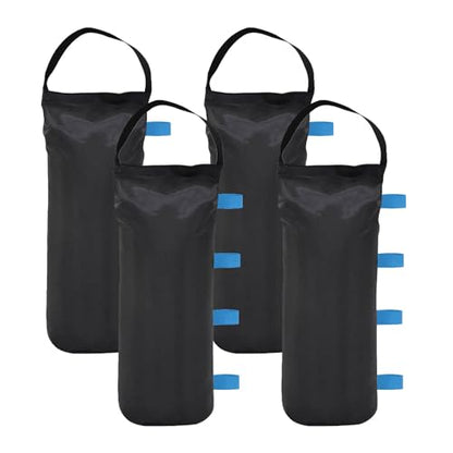 145 LBS Canopy Weights Sand Bags, 4-Pack Sand Bags for Weight Outdoor Advertising Tent Sunshade Fixed Windproof Pop up Canopy Tent Weights(Black-Blue Straps) - color: Black-blue straps