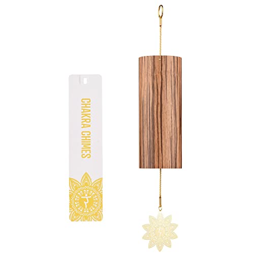 Chakra Chimes Natural Bamboo Wind Chimes Meditation Chord Windchime Wind Bell for Home Decoration Zen Mindfulness Solar Plexus Chakra - color: Solar Plexus