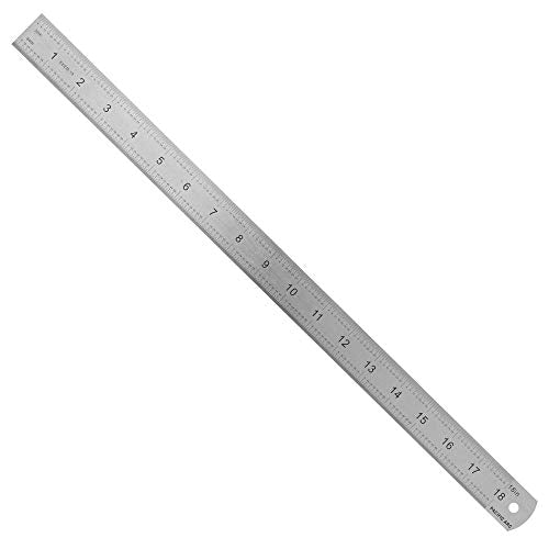 Pacific Arc Stainless Steel Ruler Inch and Metric, with 32nd and 64th Graduations, 18 Inches - style: 18 In