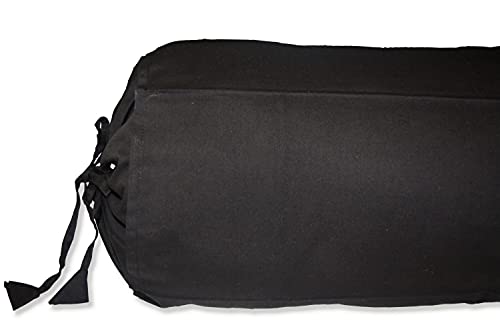 Bolster removable cover cotton (Black, 6" x 16" (15cm x 40 cm)) - color: Black, size: 6" x 16"