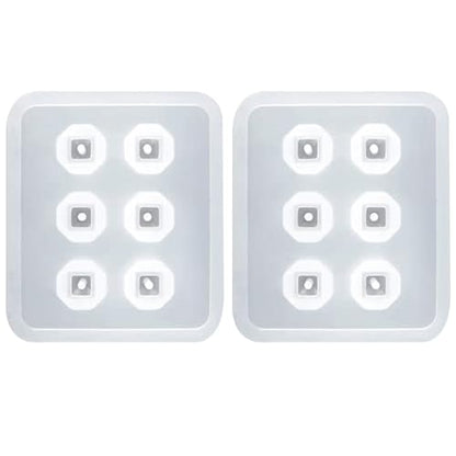 Resin Crystal Silicone Molds with Hole, 2 Pack, 6-Cavity Diamond Shape Resin Casting Molds for Earrings Pendants Bracelets and Necklaces - color: Diamond Reisn Molds ZH377