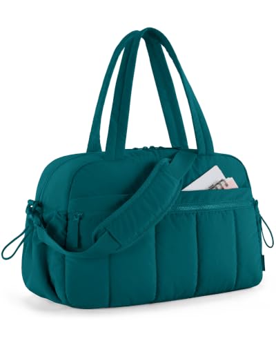 BAGSMART Duffle Bag for Travel, Gym Bag for Women, Weekender Carry on | PVC Wet Pocket, Airline Approved Personal Carry-on Size, Fits Under-seat, One Bag for Gym, Travel, Hospital, Overnight - color: Teal, size: Medium