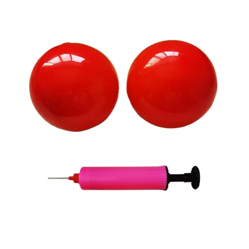 Yoga Massage Ball Smooth Ball – 4 inches Adjustable Firmness Massage Roller Balls for Back, Neck & Floor Therapy – Gentle Deep Muscle Relief for Sensitive Soft Tissue (red) - color: Red