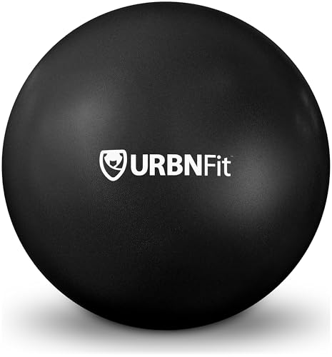 URBNFit Mini Exercise Ball 9” – Small Pilates & Yoga Stability Ball for Core Strength, Balance, Pregnancy & Physical Therapy – Anti-Burst Swiss Ball w/Quick Pump – Home, Office, Gym - color: Black