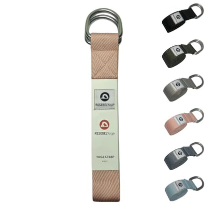 Yoga Strap for Stretching, Non-Elastic Yoga Belt with D-Ring - color: Pink, size: 6Feet/1.8M