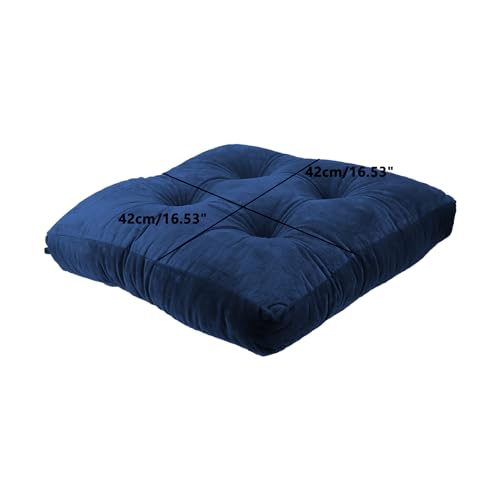 Square Pillows Seating, Thick Meditation Floor Pillow,Flexible Large Pillows Seating,2PCS Color Chair Pads Cushions,Square Floor Pillows for Game Yoga Indigo, 42 * 42cm/16.53 * 16.53" - color: Indigo, size: 42*42cm/16.53*16.53"