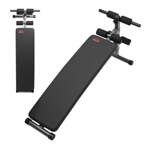 VEVOR Sit Up Bench, Folding Curved Decline Ab Bench, with 5 Adjustable Height Settings, Heavy-Duty Steel, Non-Slip Design, 500 Lbs Capacity for Home Gym Workouts, Strength Training, Full Body Muscles - size: Ab Bench/500lbs