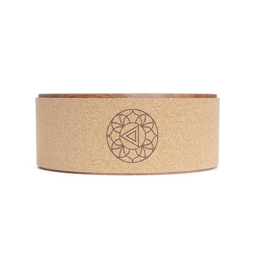 Yoga Wheel Stretching Prop – Designed to improve flexibility, support backbends, and deepen poses for the back, shoulders, and chest. - color: Cork
