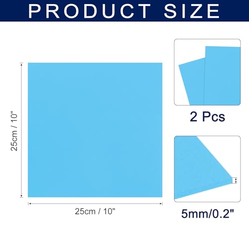 MECCANIXITY Foam Sheets Crafts 10x10 Inch 5mm EVA Craft Foam Paper Foam Sheets for Crafts Projects DIY Cosplay Modeling, Light Blue, 2 Sheets - color: Light Blue, size: 5mm