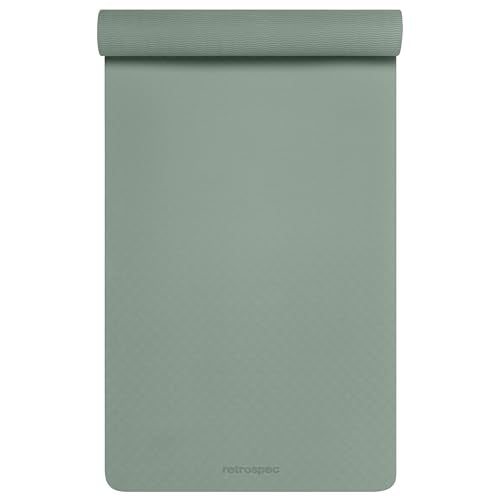 Retrospec Zuma Yoga Mat 6mm Thick Non-Slip TPE Exercise Mat | Cushioned Workout Mat for Yoga Pilates and Home Stretching | 72 x 24 with Carrying Strap