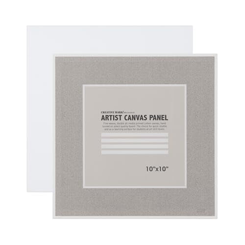 Creative Mark Cotton Canvas Panels 10x10" - 12 Pack - Professional Quality Fine Weave Acrylic Primed Artist Canvas Boards for Painting, Acrylics, Studios, & More - size: 10x10" - 12 Pack
