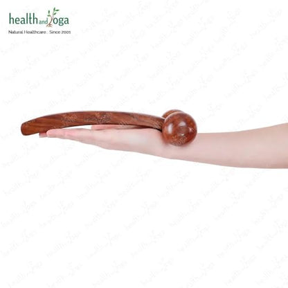 SoulGenie HealthAndYoga™ NatureSooth Wooden Massage Roller – Wood Therapy Massage Tools – Handheld Calf and Leg Massager, Back and Shoulder Massager and Full Body Massager