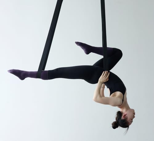 Aerial Loop Straps 8ft Black Soft Bodyloop Contortion 2 pairs Delta Quick Link Rigging Hardware Acrobtic Circus Safely