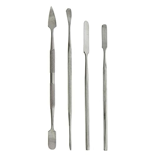 SE 4-Piece Stainless Steel Spatula Set - Versatile Tools for Electronics, Jewelry, Clay, and Craft Projects - DD301