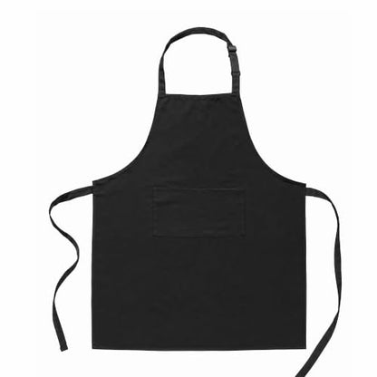 Polyester White/Black Bib Apron - 2 Large Pockets Women Aprons for Kitchen, Baking, Painting, and Halloween - color: Black
