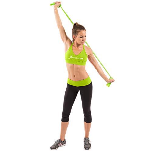 ProsourceFit Therapy Flat Resistance Bands Set of 3 (6’ each-Extra Long) for Stretching, Pilates and Rehabilitation with Door Anchor
