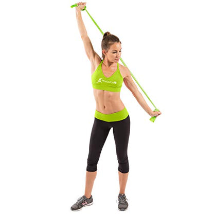 ProsourceFit Therapy Flat Resistance Bands Set of 3 (6’ each-Extra Long) for Stretching, Pilates and Rehabilitation with Door Anchor