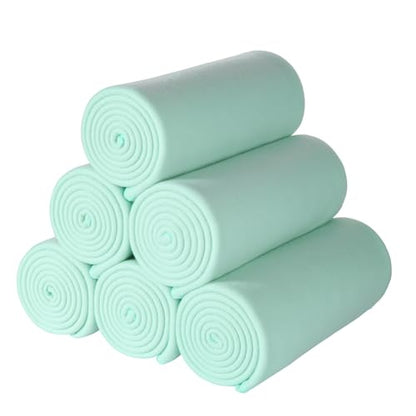 CAI TENG Fleece Throw Blankets Blanket Lightweight Warm Soft Cozy Kids Pet-Friendly Bulk Fleece Blanket Solid for Home, Bed, Sofa, Dorm, Office, Gifts, Outdoor Mint 6 Pack 50 x 60 inch - color: Mint