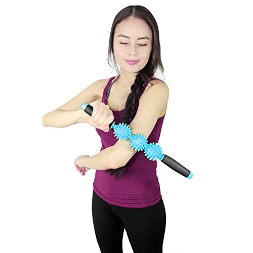 Coolife Fascia Muscle Roller, Cellulite Massager, Fascia Roller Stick - color: Light Blue