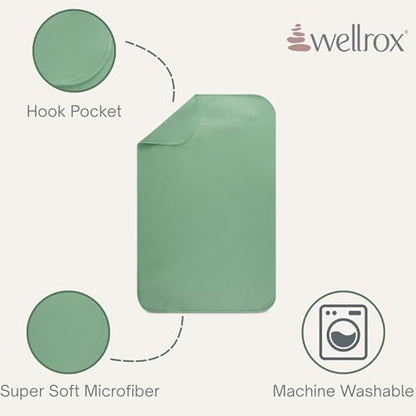 Wellrox Microfiber Yoga Hand Towel – Super Soft, Quick-Dry, Non Slip Yoga Towel for Hot Pilates, Gym & Workouts (26.5" x 16", Green) - color: Green
