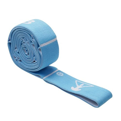 12 Loop Resistance Stretch Band, Numbered Flexibility Strap for Exercise, Physical Therapy, Yoga, Pilates, Dance, Gymnastics and Rehab Training, Adjustable Stretching for Splits, Ballet,Home Workouts - color: Blue